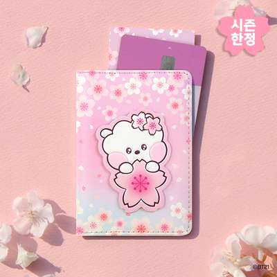 BT21 Leather Patch Card Case [Cherry Blossom] - RJ