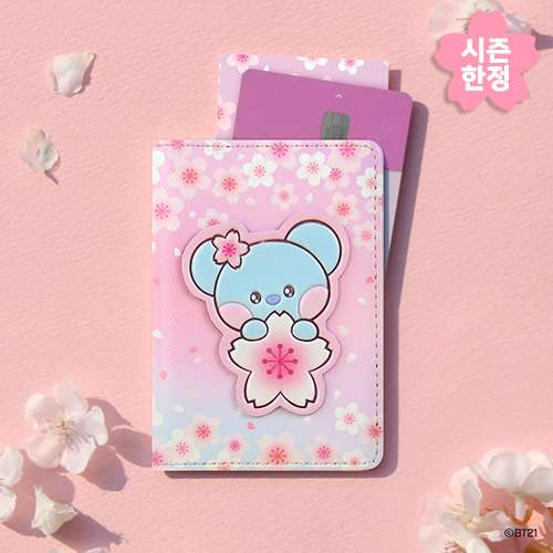 BT21 Leather Patch Card Case [Cherry Blossom] - KOYA