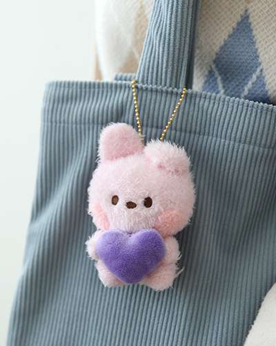 BT21 minini ぬいぐるみキーリング [ハート] - クッキー(COOKY)