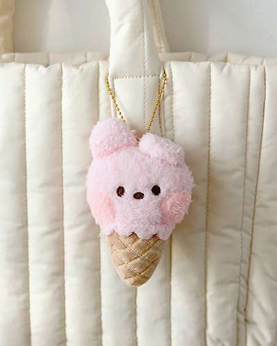 BT21 minini ぬいぐるみキーリング [アイスクリーム] - クッキー(COOKY)