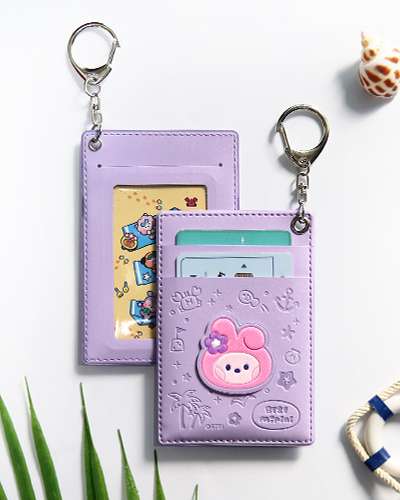 BT21 レザーパッチ カードホルダー [バカンス] - クッキー(COOKY)