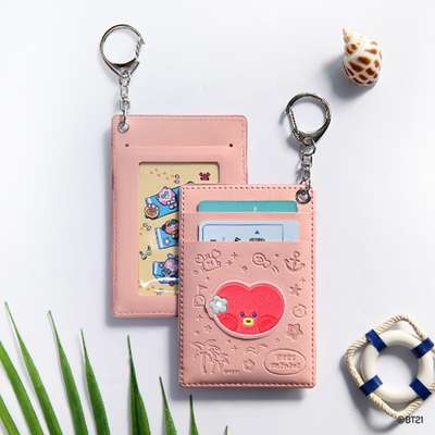 BT21 Leather Patch Card Holder [Vacation] - TATA
