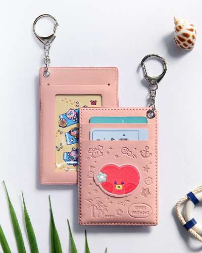 BT21 レザーパッチ カードホルダー [バカンス] - タタ(TATA)