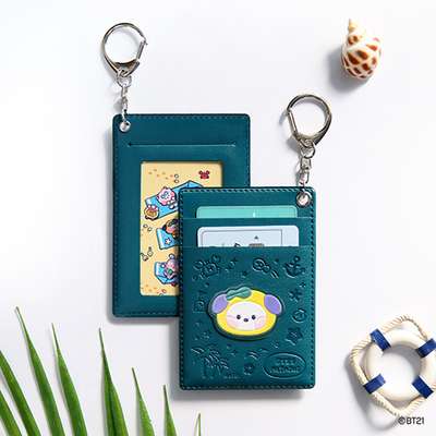 BT21 Leather Patch Card Holder [Vacance] - Chimmy (CHIMMY)