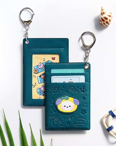 BT21 レザーパッチ カードホルダー [バカンス] - チミー(CHIMMY)