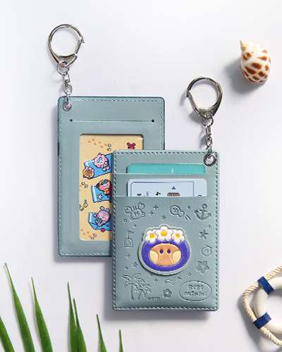 BT21 レザーパッチ カードホルダー [バカンス] - シューキ(SHOOKY)