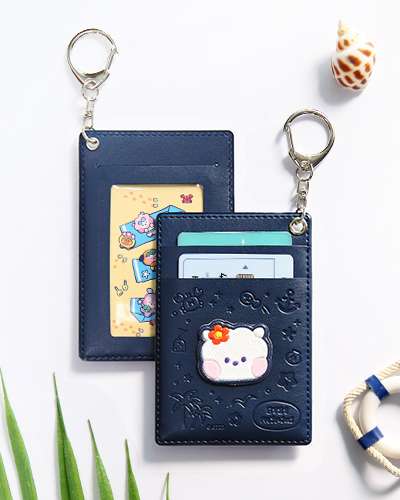 BT21 レザーパッチ カードホルダー [バカンス] - RJ