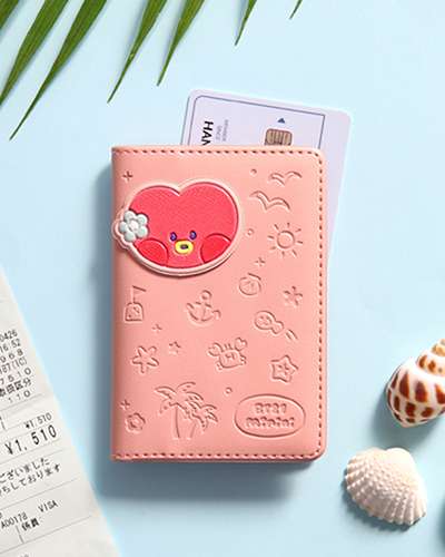 BT21 レザーパッチ カードケース [バカンス] - タタ(TATA)