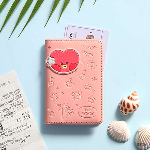 BT21 Leather Patch Card Case [Vacation] - TATA