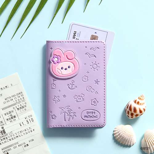 BT21 Leather Patch Card Case [Vacation] - COOKY