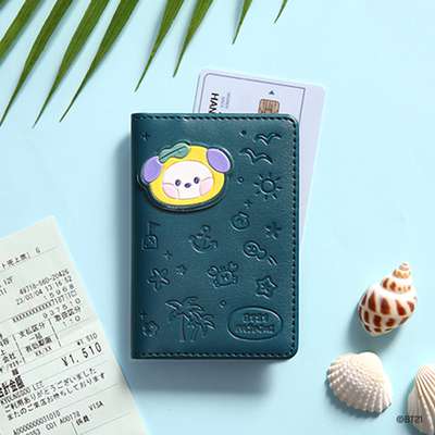 BT21 Leather Patch Card Case [Vacation] - Chimmy