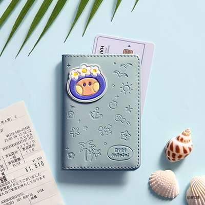 BT21 Leather Patch Card Case [Vacation] - Shooky