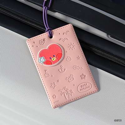 BT21 Leather Patch Travel Tag [Vacation] - TATA