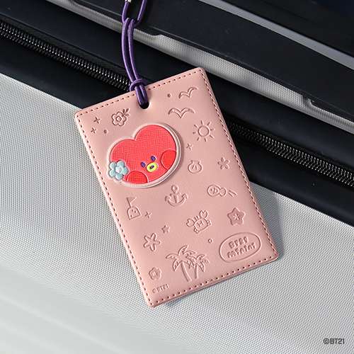 BT21 Leather Patch Travel Tag [Vacation] - TATA