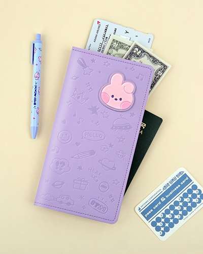BT21 minini レザーパッチ パスポートカバー L- クッキー(COOKY)
