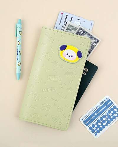 BT21 minini レザーパッチ パスポートカバー L- チミ(CHIMMY)