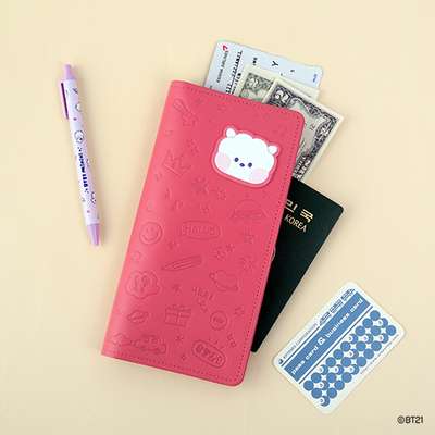 BT21 minini Leather Patch Passport Cover L - RJ