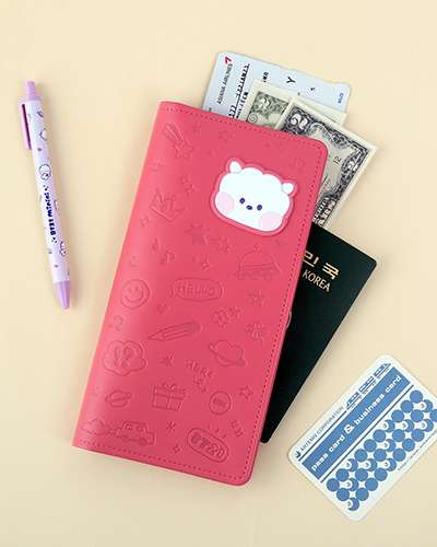 BT21 minini レザーパッチ パスポートカバー L- RJ