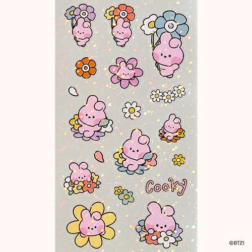 BT21 Hologram Sticker [Happy Flower] - COOKY