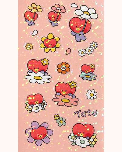 BT21 ホログラムステッカー 【ハッピーフラワー】- タタ(TATA)
