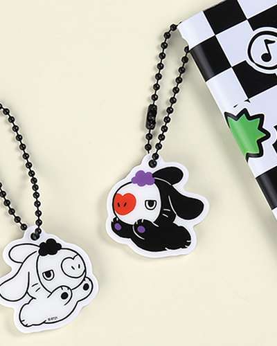 BT21 アクリル シンプル キーリング [BLACK RABBIT]- MANG