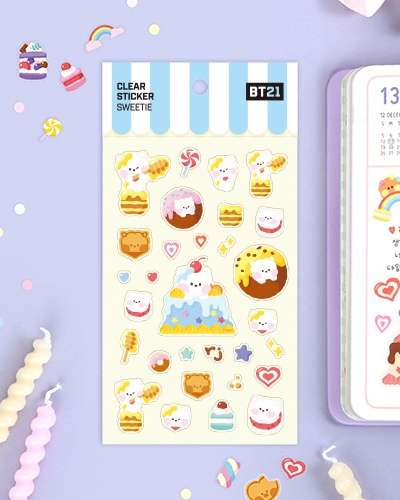 [BT21] クリアスティッカー [スウィーティ]- アールジェイ(RJ)