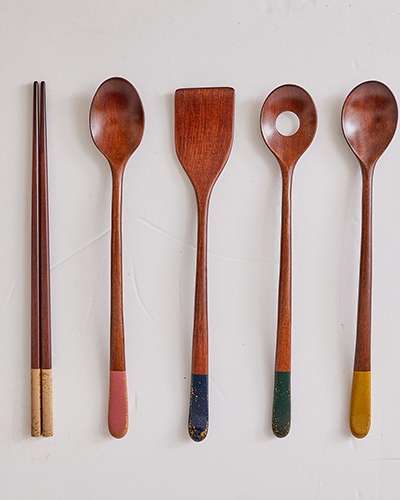 Chilmong Geumsugansan Lacquered Wood Mini Cooking Utensil 5-Piece Set