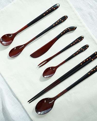Constellation Lacquer Wood Spoon Set 7pcs _Made to Order