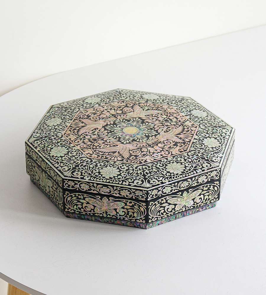 Nacre Lacquerware Korea Traditional Korean Culture Beauty Nacre Octagonal Scholarly Pattern Small Tray