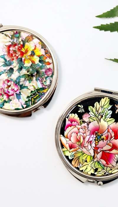 Shell Mother-of-Pearl Hand Mirror Large K (Choice) - Great Gift for Foreign Friends