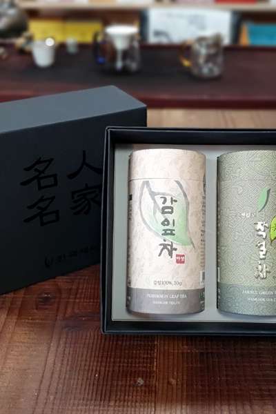 緑茶ギフトセット(雨前甘露+柿葉茶) 正月お祝い感謝ギフト推奨