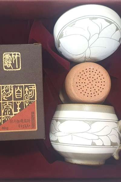 緑茶茶器セット牡丹 1人用茶器 조태연가 有機栽培雨前茶