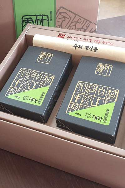 調泰年家 竹露茶 有機栽培 緑茶 大雀 80g 智異山 河東 手作り緑茶