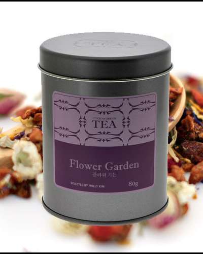ドイツハーブティー フルーツティー フラワーブレンディングティー Flower Garden (花の庭) 80g キャディ