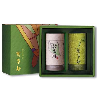 ダダム 柿の葉 緑茶 ギフトセット(柿の葉+正選) 秋夕 正月 祝日 ギフト推奨