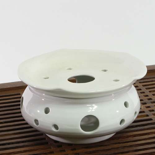 White Porcelain Lotus Leaf Warmer (Small)