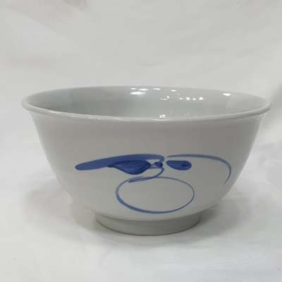 Miisan Kim Sun-sik Blue and White Porcelain Grape Motif Tea Waste Water Bowl - Traditional Handcrafted Celadon Teaware