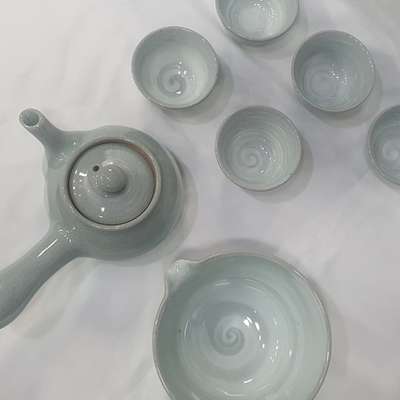 Buncheong Hakeme 5-Person Tea Set with Gift Box