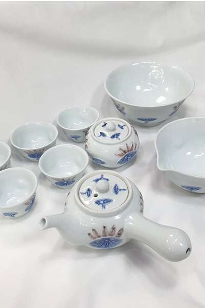 【ハンドヨ】蓮花 5人用 フル茶器セット - 大韓民国名工14号 ソ・グァンス 作品