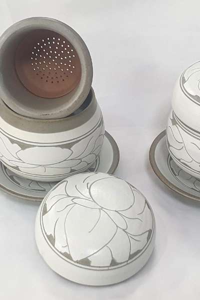 牡丹文 夫婦茶器セット 1人用茶器×2個