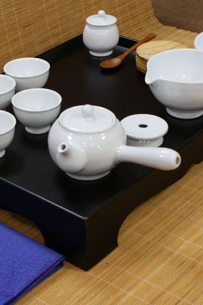 茶道授業用教育用茶卓高級白磁5人茶器セット教育用茶道セット