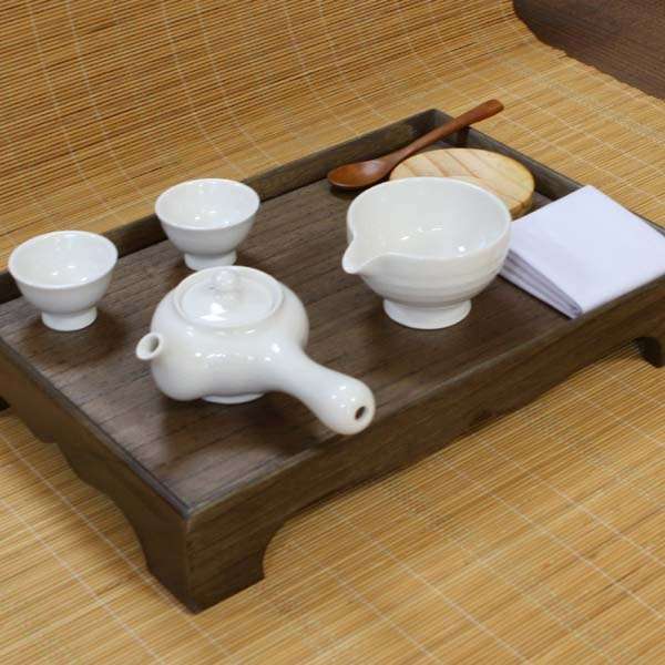 Kindergarten and Lower Elementary Tea Ceremony Class Antique Tea Table White Porcelain 2-Person Tea Set Educational Tea Ceremony Set