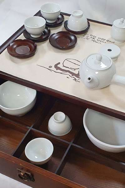 茶器及び茶卓セット 2015/教師(先生)授業用推奨 茶礼授業用品 セット 5人フル茶器セット 選士茶卓