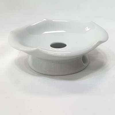 White Porcelain Lotus Leaf Flower Holder (Small) No. 2 - Fresh Lotus Tea Stand Support Base