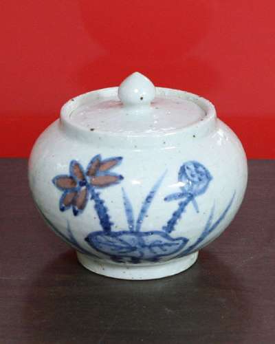 韓陶窯 徐光洙 名工 伝統白磁 茶壺(茶筒)3号 蓮花-限定販売