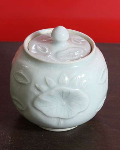 漢陶窯 徐光秀 名匠 伝統白磁 茶壺(茶筒)4号-限定販売