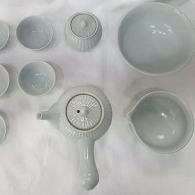 Handoyo Bamboo Door 5-Person Full Tea Set - Masterwork by Seo Gwang-su, Korean Master Artisan No. 14