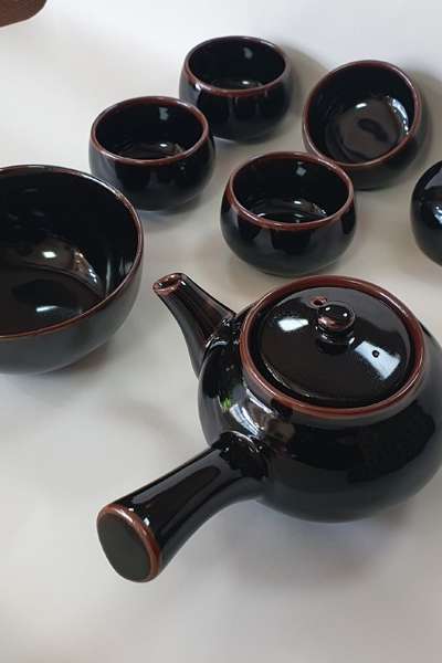 人間文化財 ヘリム イ・チュンギュ 名匠 黒釉 5人用茶器セット