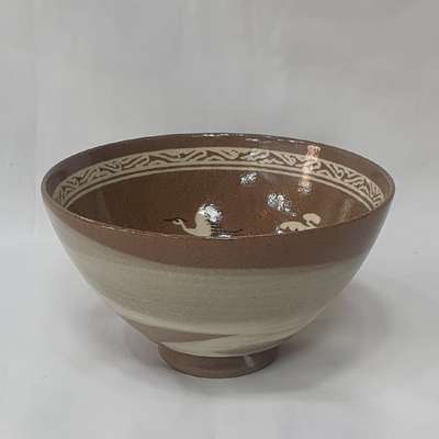 Master Potter Yeocheon Cloud Crane Pattern Matcha Tea Bowl