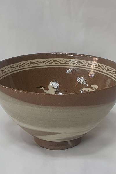 陶芸名工 여천 雲鶴文 抹茶茶碗